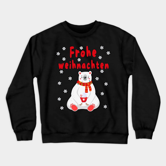 Polar Bear Pajama Cute Christmas Gift Frohe Weihnachten Crewneck Sweatshirt by artbypond